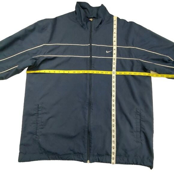 Nike Jacket Mens XXL Navy Swoosh Full Zip Mesh Lined Performance Athletic Gym - Picture 10 of 12